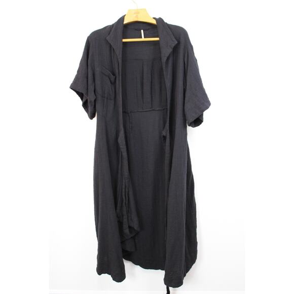 Free People Carefree Days Midi Dress Size M Medium Black Cotton - Picture 6 of 10